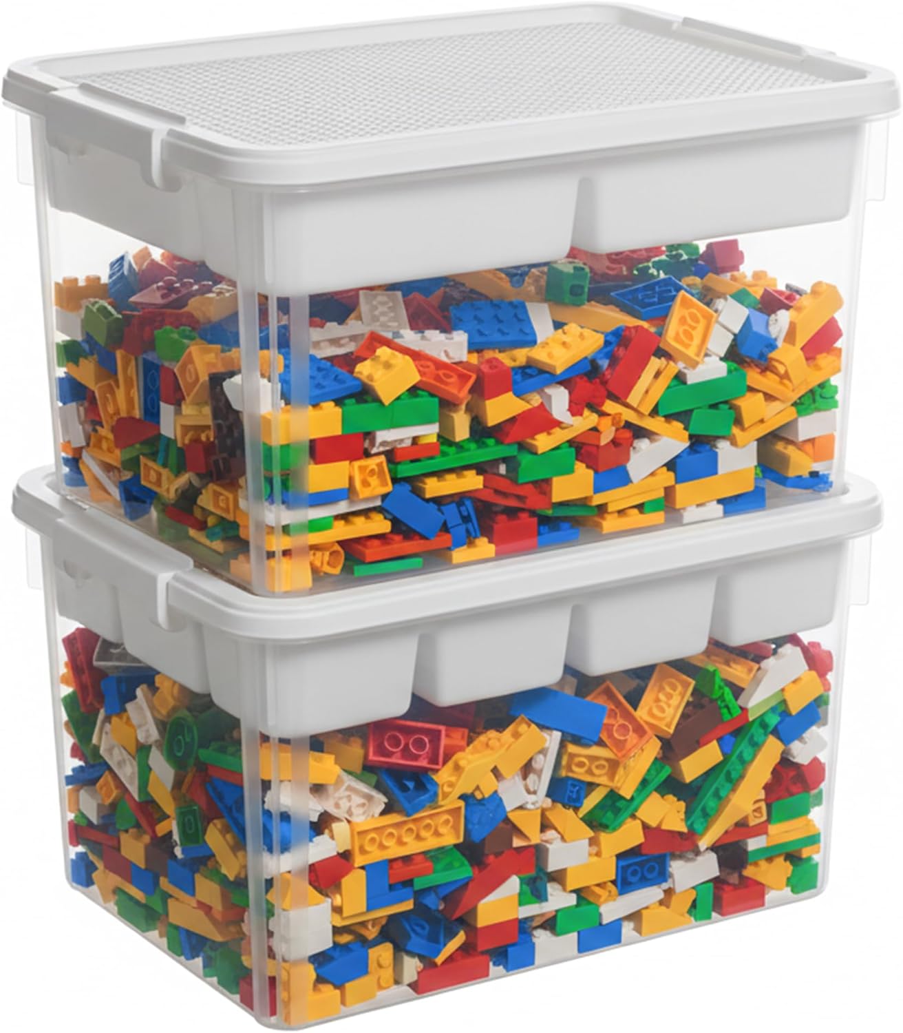 2 Pack Toy Storage Box | With Building Block Baseplate Lid 🧱