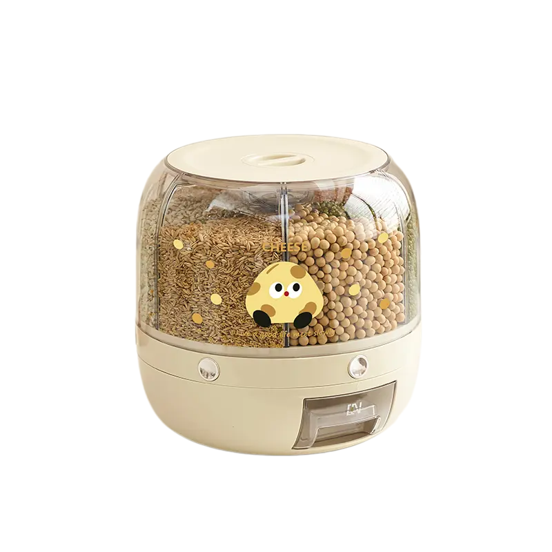 360° Rotating 6-Compartment Grain & Rice Dispenser 🌾✨