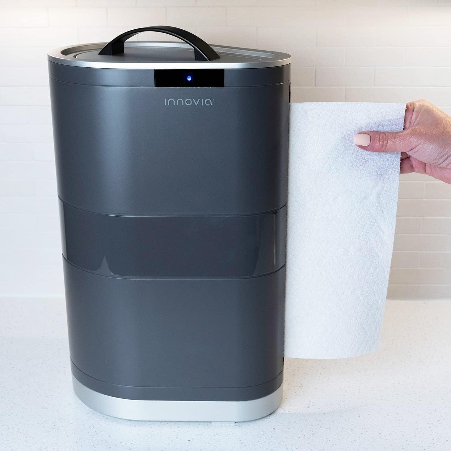 Smart Touchless Paper Towel Dispenser | Countertop Gray 🖐️✨