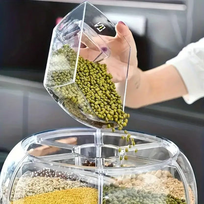 360° Rotating 6-Compartment Grain & Rice Dispenser 🌾✨