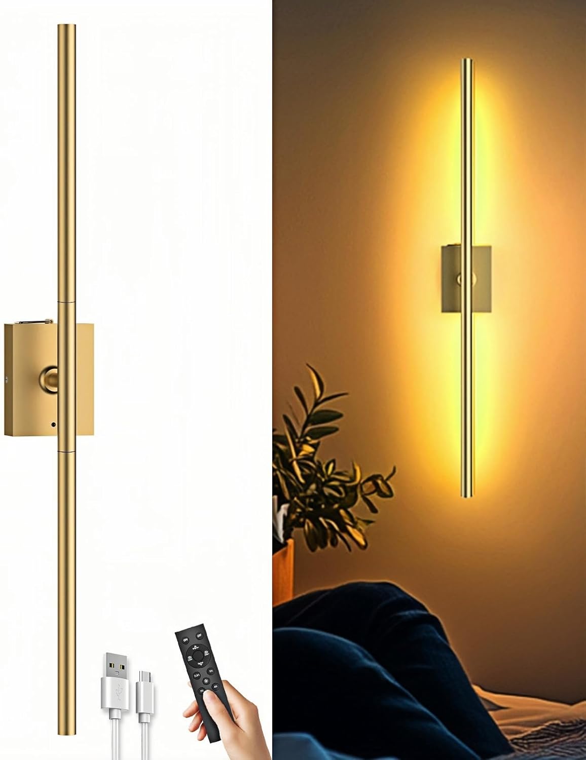 Wireless Wall Sconces | Rechargeable & No-Drill Lighting (10000mAh) 💡