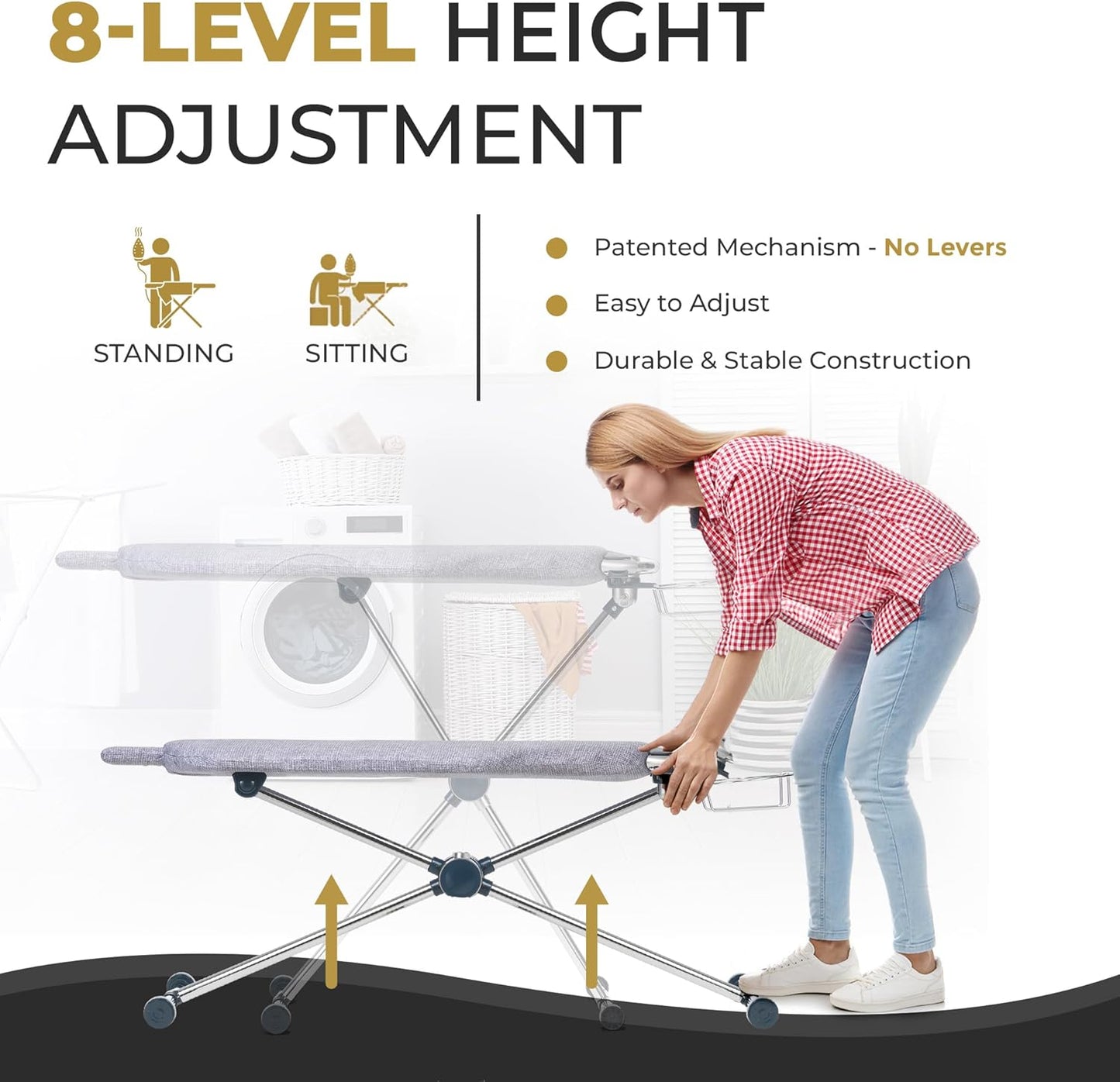 360° Swivel Ergonomic Ironing Board with Adjustable Height ✨