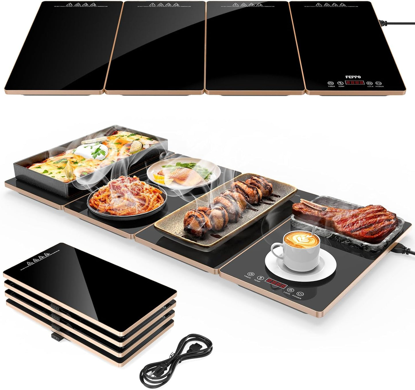 🥘Modular Electric Warming Tray | Premium Glass Buffet Server