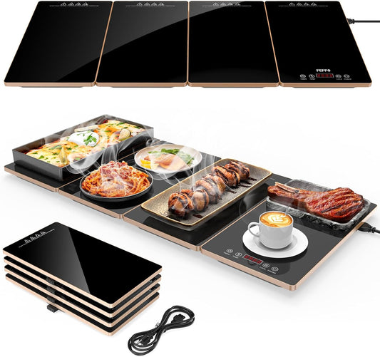 🥘Modular Electric Warming Tray | Premium Glass Buffet Server