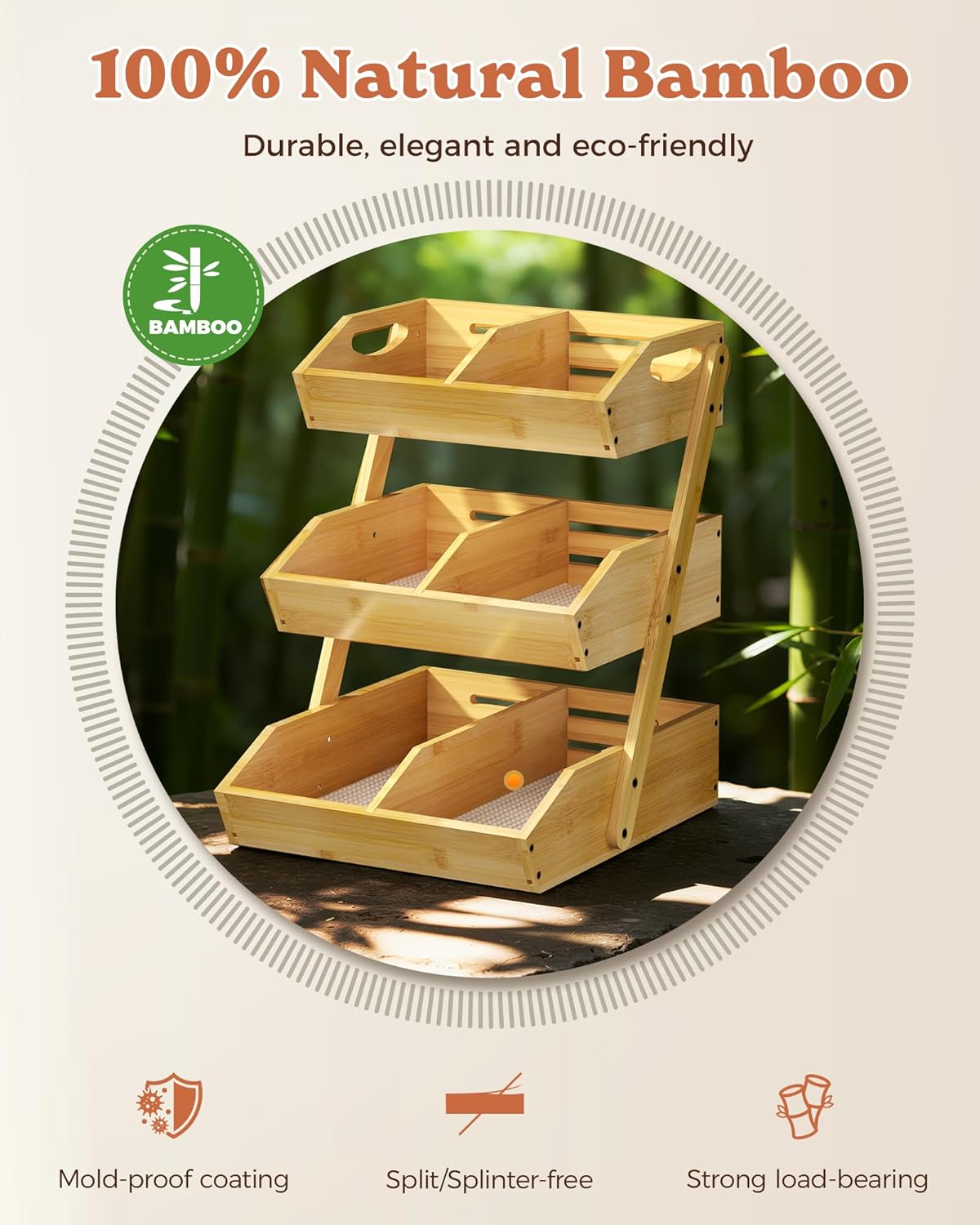 3-Tier Fruit Basket - XL Kitchen Countertop Organizer 🍎🌿