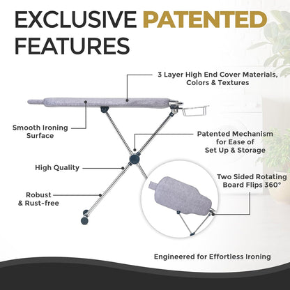 360° Swivel Ergonomic Ironing Board with Adjustable Height ✨