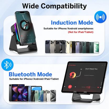 5-in-1 Induction Speaker | No Bluetooth Needed Phone Stand 🎵