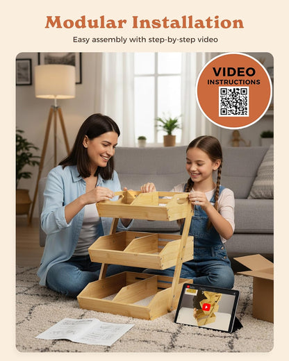 3-Tier Fruit Basket - XL Kitchen Countertop Organizer 🍎🌿