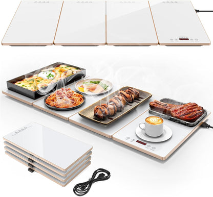 🥘Modular Electric Warming Tray | Premium Glass Buffet Server