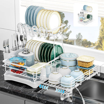 2-Tier Extendable Dish Drying Rack - Anti-Rust Pro Series 🍽️✨