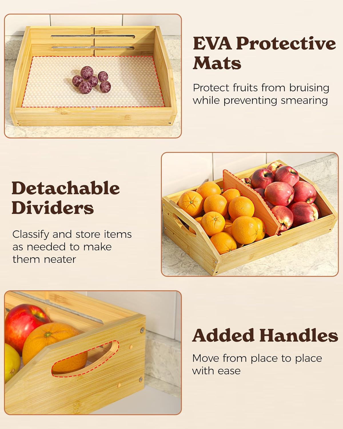 3-Tier Fruit Basket - XL Kitchen Countertop Organizer 🍎🌿