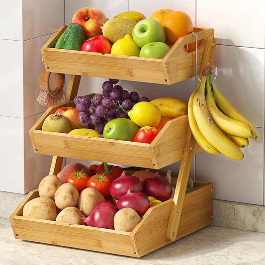 3-Tier Fruit Basket - XL Kitchen Countertop Organizer 🍎🌿