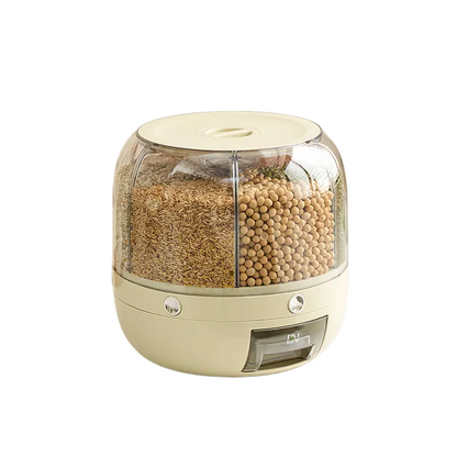 360° Rotating 6-Compartment Grain & Rice Dispenser 🌾✨
