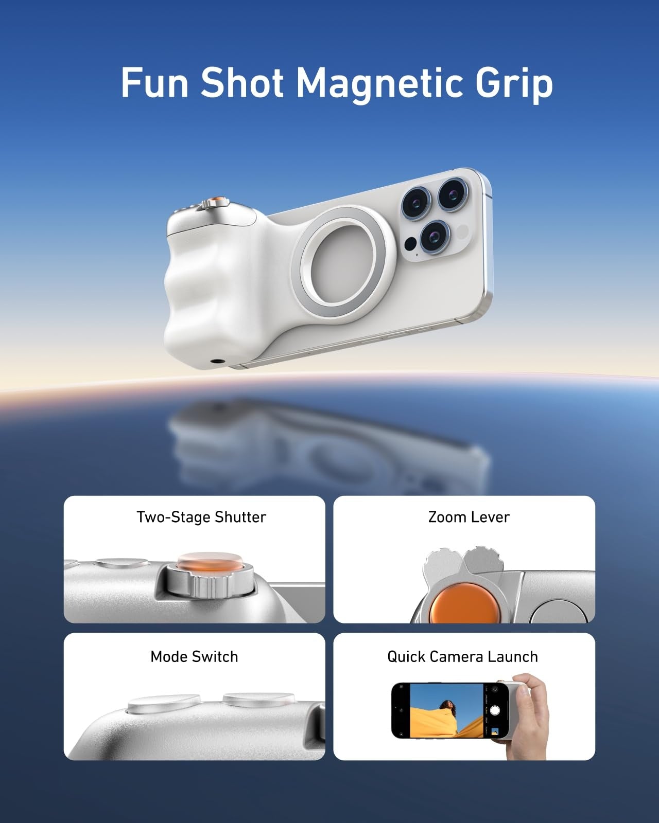 Magnetic Camera Grip & Shutter for iPhone/Android 📸