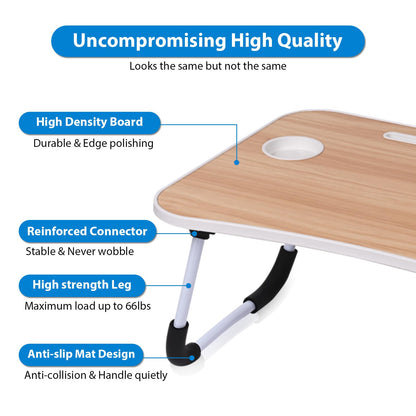 Foldable Laptop Bed Desk | Portable Lap Table with USB Ports & Drawer 💻