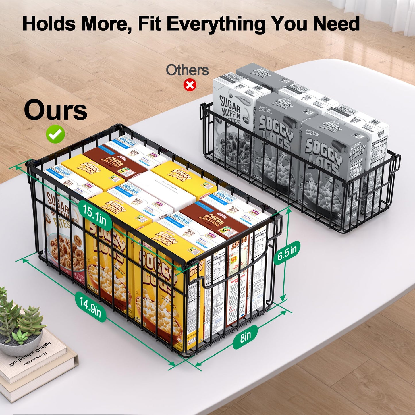 Stackable Metal Freezer Organizer Bins |  Storage Baskets （2-4) Pack🧊🍖