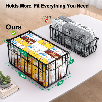 Stackable Metal Freezer Organizer Bins |  Storage Baskets （2-4) Pack🧊🍖