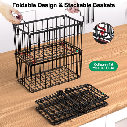 Stackable Metal Freezer Organizer Bins |  Storage Baskets （2-4) Pack🧊🍖