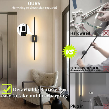 Wireless Wall Sconces | Rechargeable & No-Drill Lighting (10000mAh) 💡