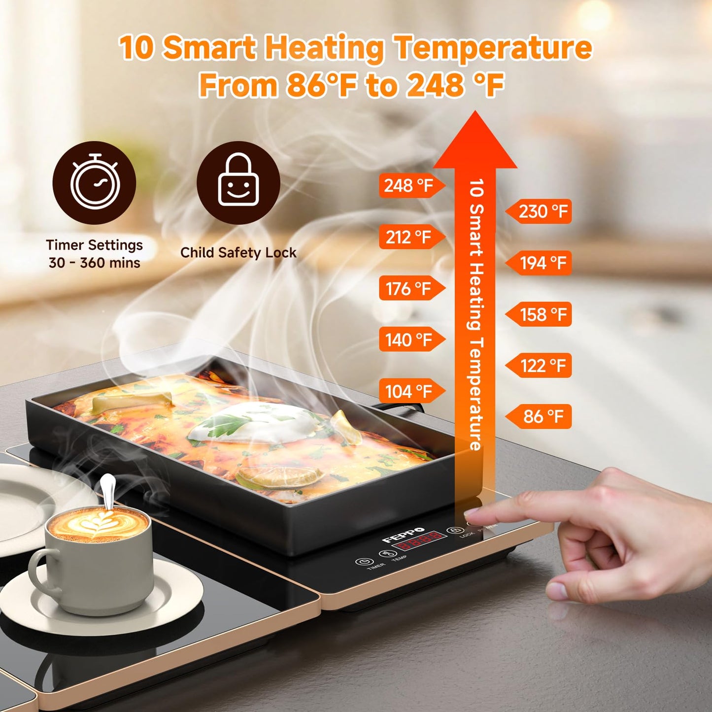 🥘Modular Electric Warming Tray | Premium Glass Buffet Server