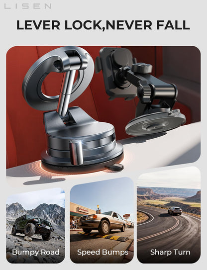 Auto-Vacuum MagSafe Car Mount | Electric Suction Phone Holder 🚗