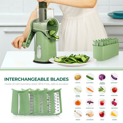 5-in-1 Rotary Drum Grater | Cheese & Vegetable Slicer 🥗