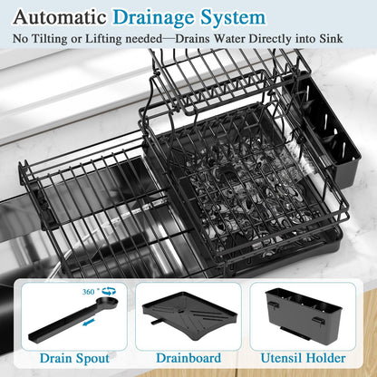 2-Tier Extendable Dish Drying Rack - Anti-Rust Pro Series 🍽️✨