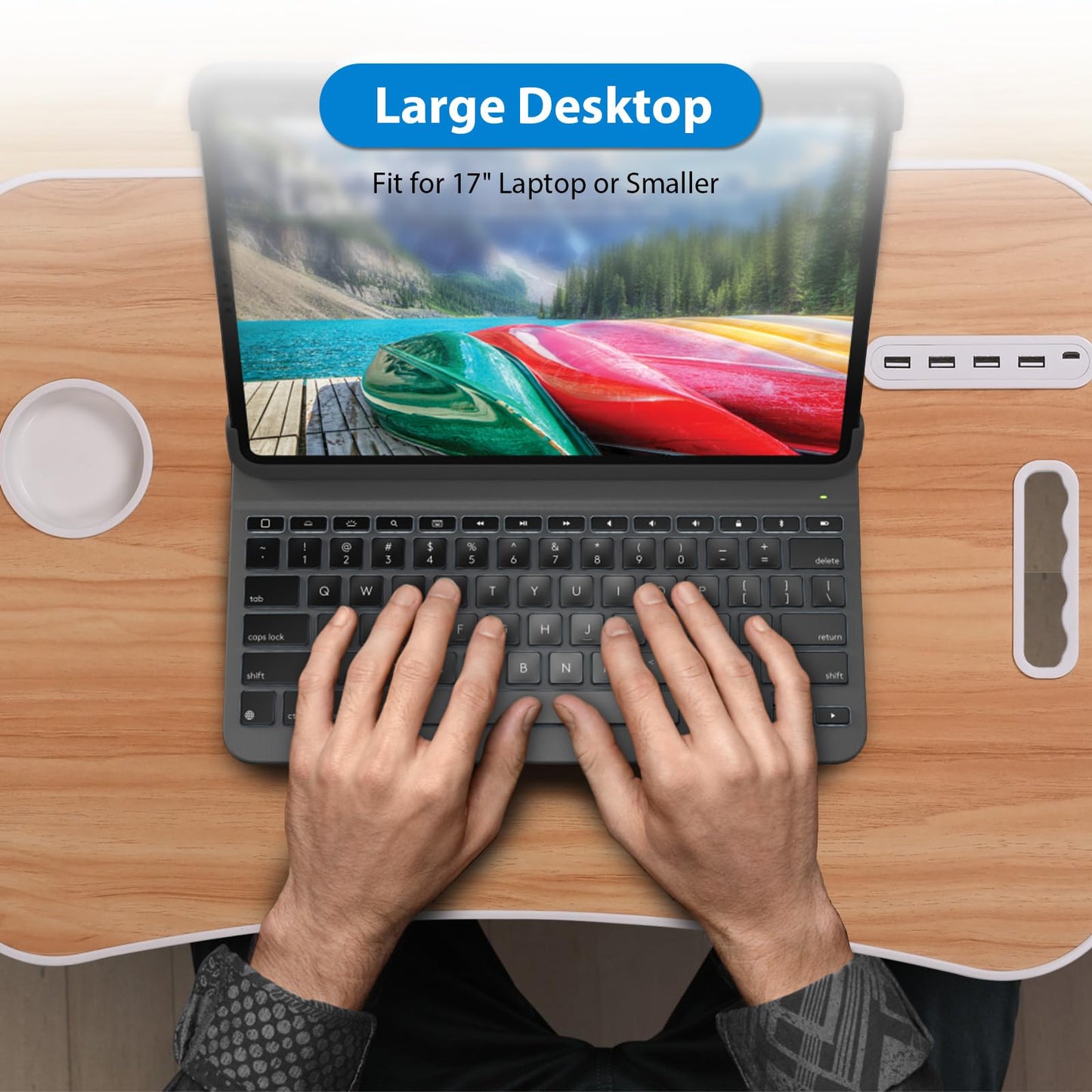 Foldable Laptop Bed Desk | Portable Lap Table with USB Ports & Drawer 💻