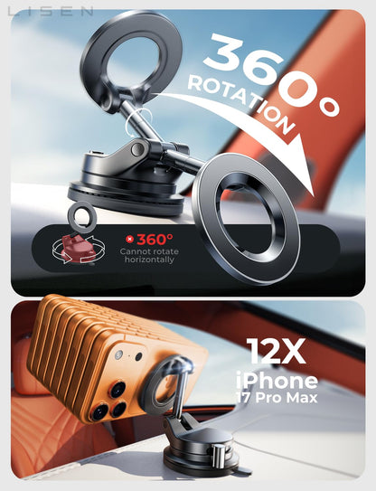 Auto-Vacuum MagSafe Car Mount | Electric Suction Phone Holder 🚗