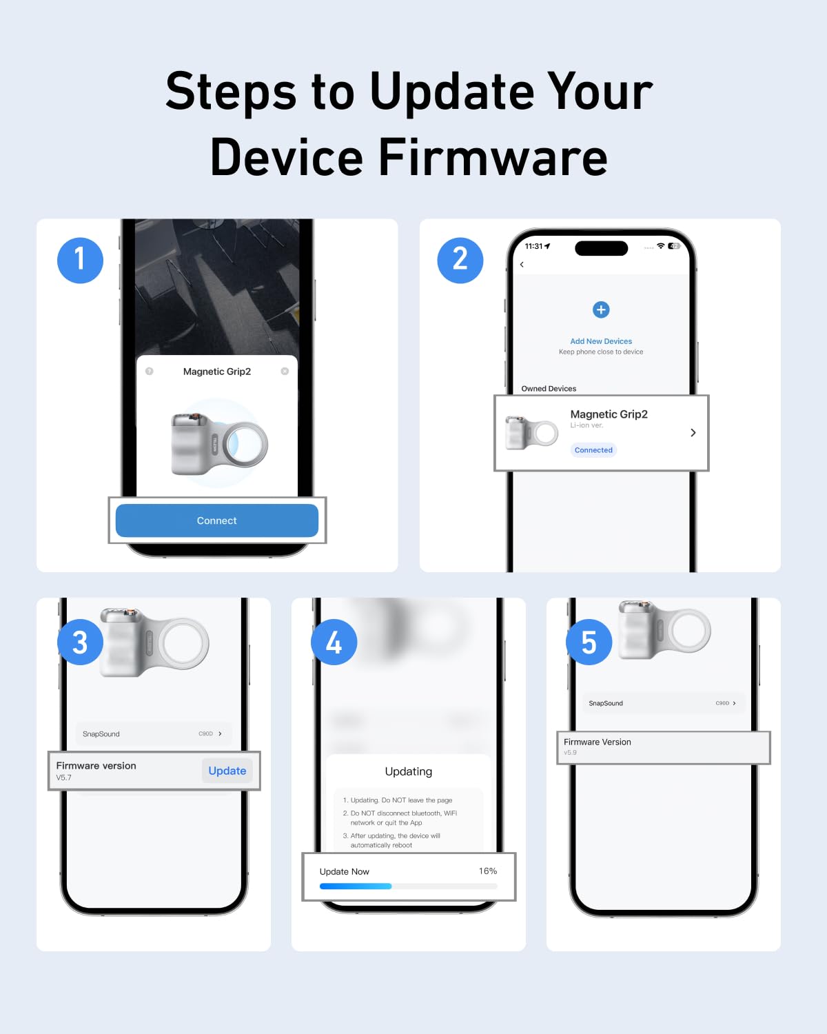 Magnetic Camera Grip & Shutter for iPhone/Android 📸