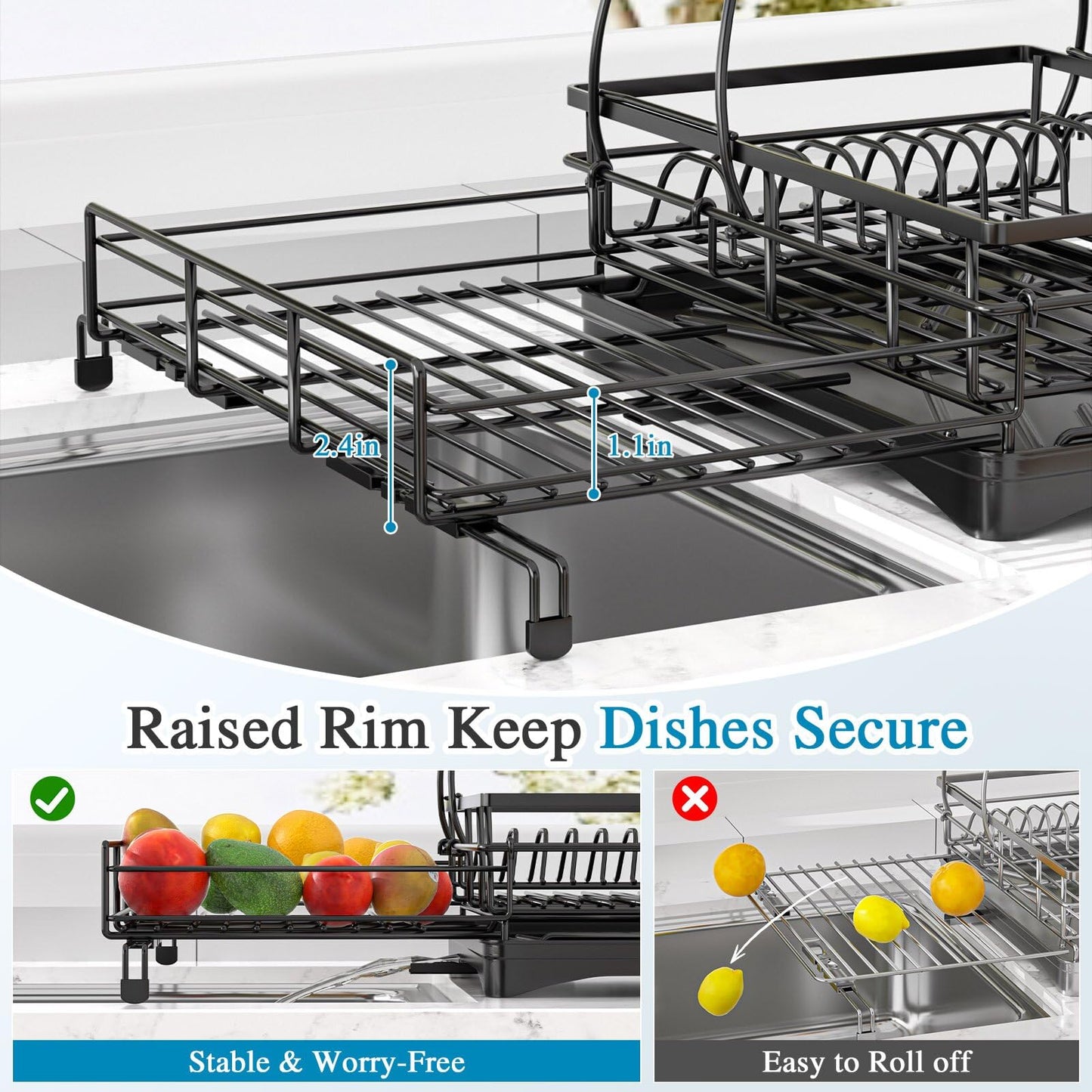 2-Tier Extendable Dish Drying Rack - Anti-Rust Pro Series 🍽️✨