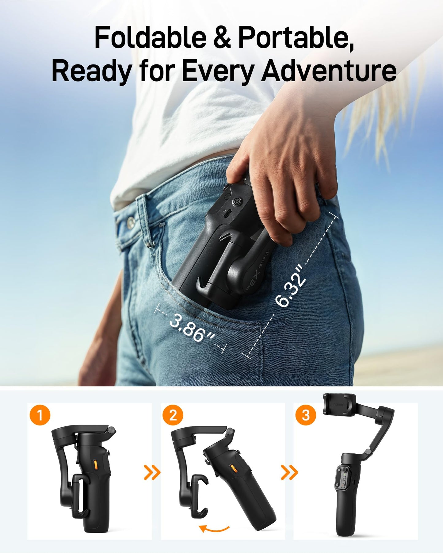 Foldable Phone Stabilizer | For Vlogging & Travel (iOS/Android) ✈️