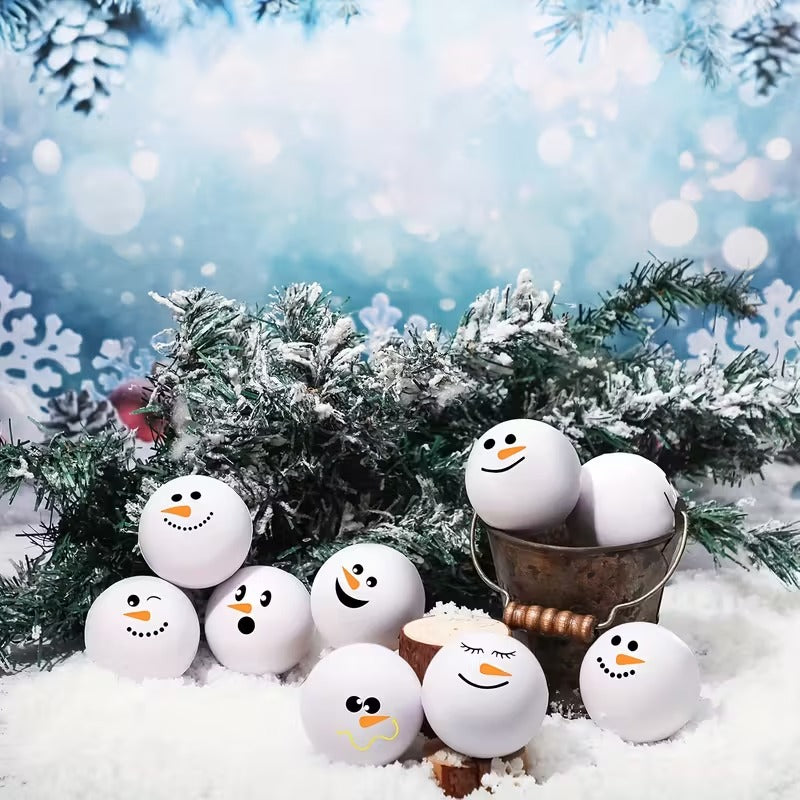 12/24pcs Christmas Snowman Squeezing Balls - Squishy Toys with Expressive Eyes, Nose, Mouth - Soft Squeezable Balls for Christmas Party Favors, Sock Fillerschristmas Stocking Stuffers, Christmas Stocking Stuffers
