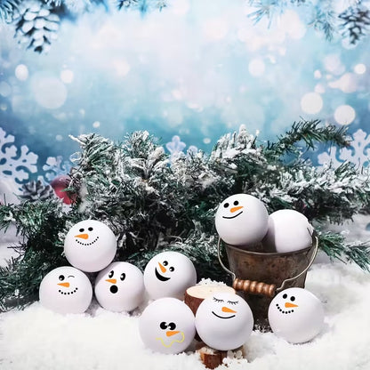 12/24pcs Christmas Snowman Squeezing Balls - Squishy Toys with Expressive Eyes, Nose, Mouth - Soft Squeezable Balls for Christmas Party Favors, Sock Fillerschristmas Stocking Stuffers, Christmas Stocking Stuffers