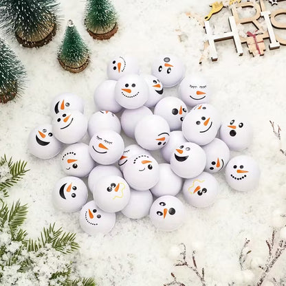 12/24pcs Christmas Snowman Squeezing Balls - Squishy Toys with Expressive Eyes, Nose, Mouth - Soft Squeezable Balls for Christmas Party Favors, Sock Fillerschristmas Stocking Stuffers, Christmas Stocking Stuffers