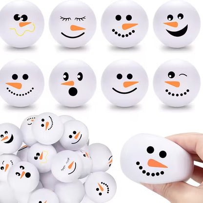 12/24pcs Christmas Snowman Squeezing Balls - Squishy Toys with Expressive Eyes, Nose, Mouth - Soft Squeezable Balls for Christmas Party Favors, Sock Fillerschristmas Stocking Stuffers, Christmas Stocking Stuffers