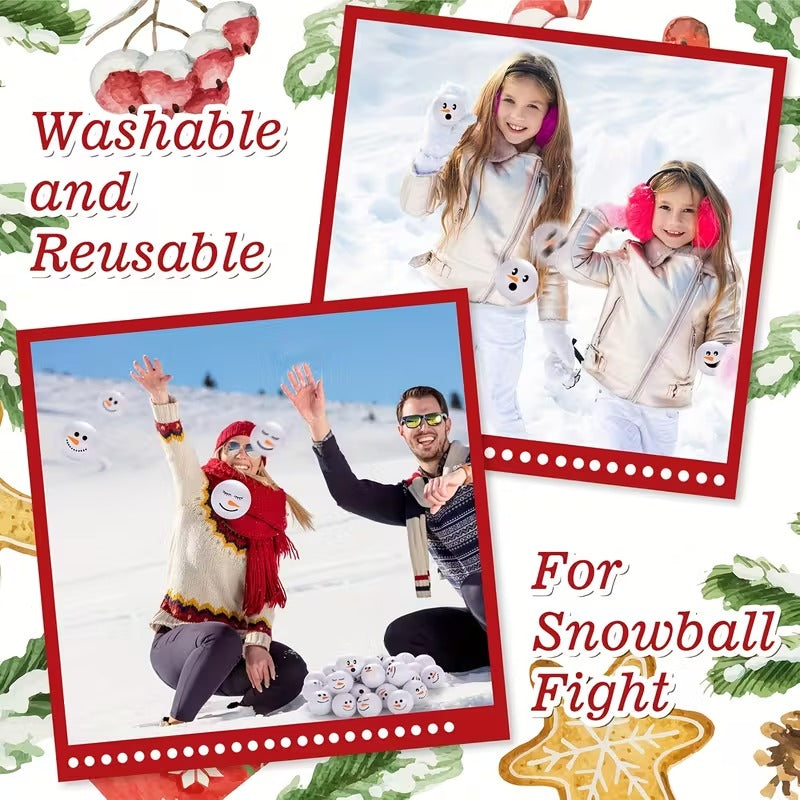 12/24pcs Christmas Snowman Squeezing Balls - Squishy Toys with Expressive Eyes, Nose, Mouth - Soft Squeezable Balls for Christmas Party Favors, Sock Fillerschristmas Stocking Stuffers, Christmas Stocking Stuffers